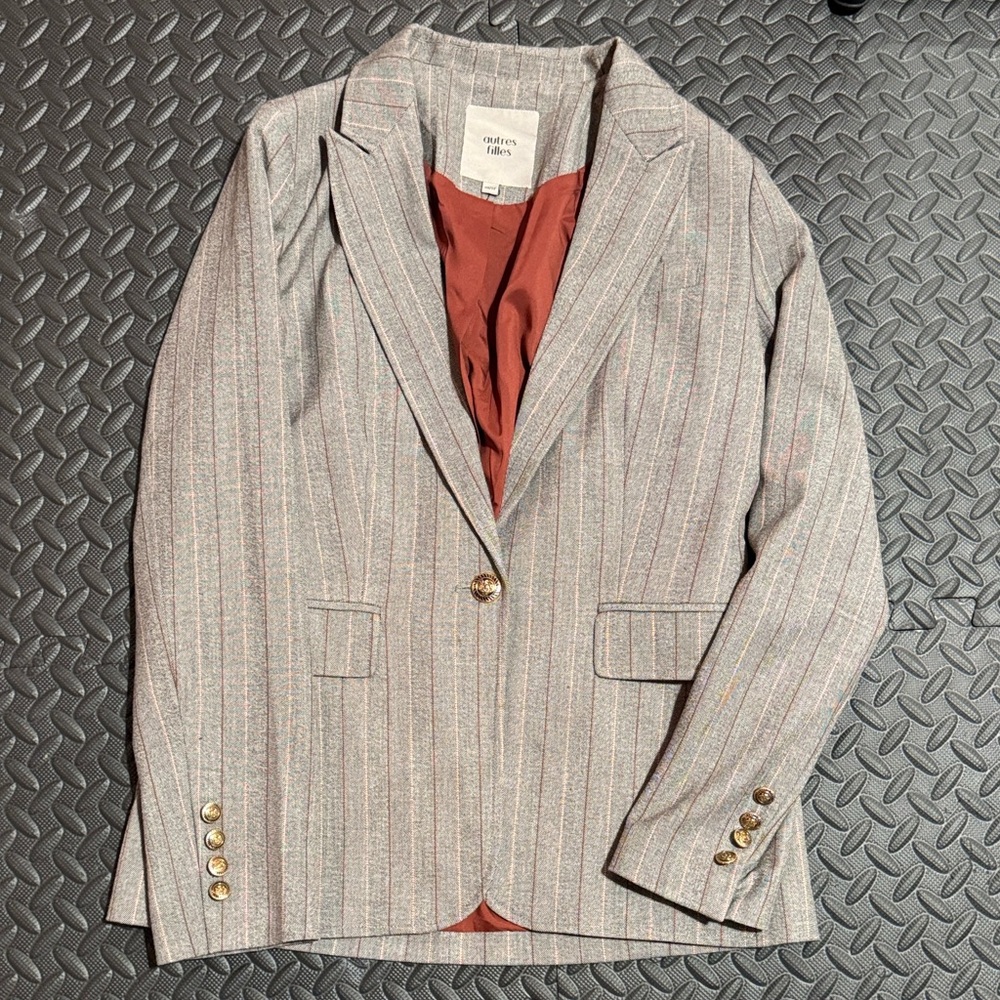 Autres Filles Grey Stripe Striped women’s matching  Suit XS